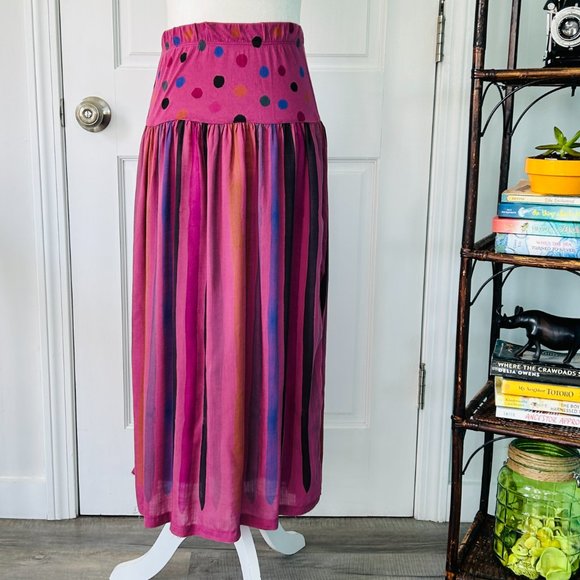 Gudrun Sjoden 100% modal striped/polka dot elastic waist Skirt (size S) - Picture 3 of 11